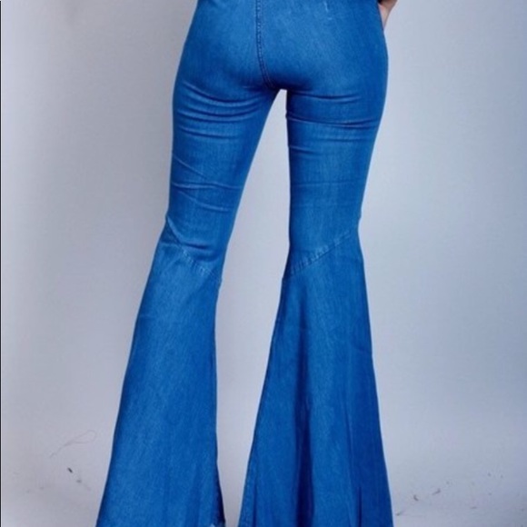 HIGH WAIST BELL BOTTOM PANTS NEW WITH TAGS - Picture 3 of 4